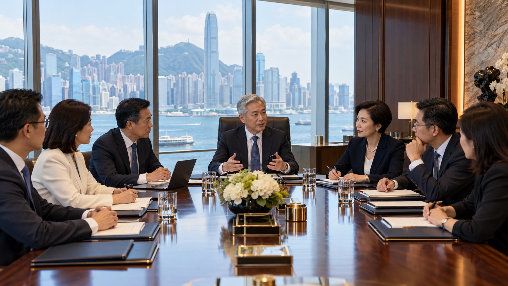 Asian board conducting a corporate governance and risk review